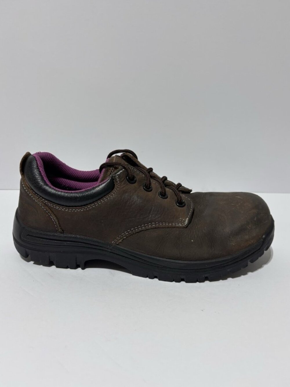 Avenger Women’s Foreman Composite Toe Brown Leather Shoes, Size 10 Wide